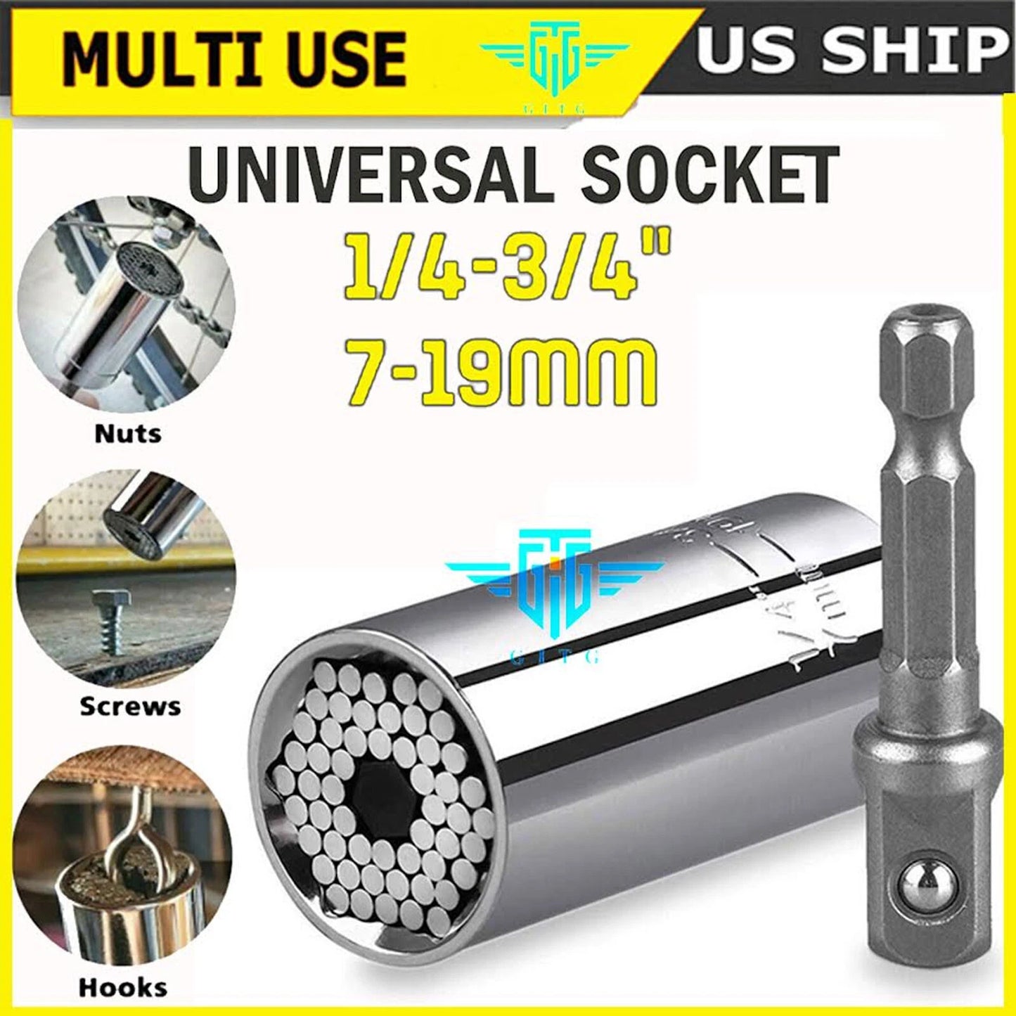 Llave Universal Ratchet con Adpatador para taladro
