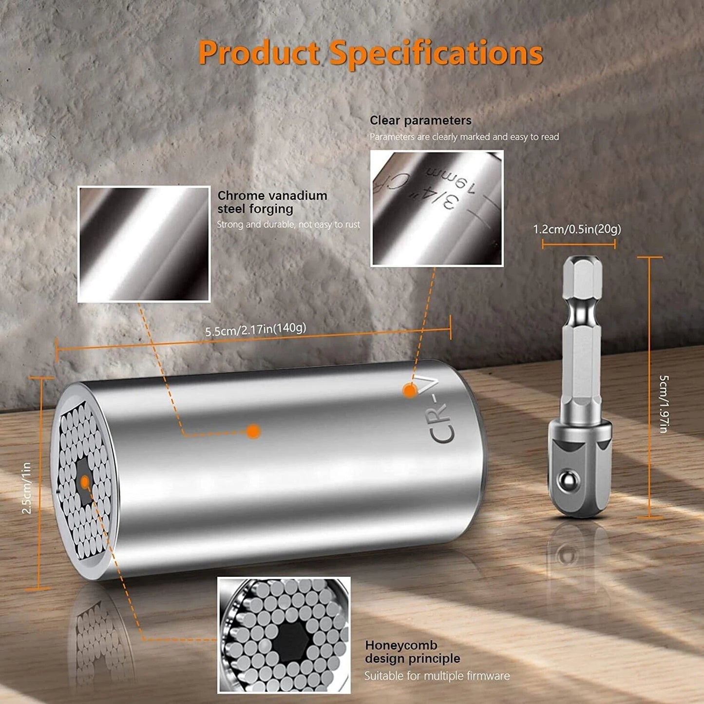 Llave Universal Ratchet con Adpatador para taladro